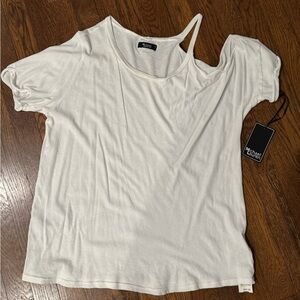 Michael Lauren One Shoulder Tee White Size M